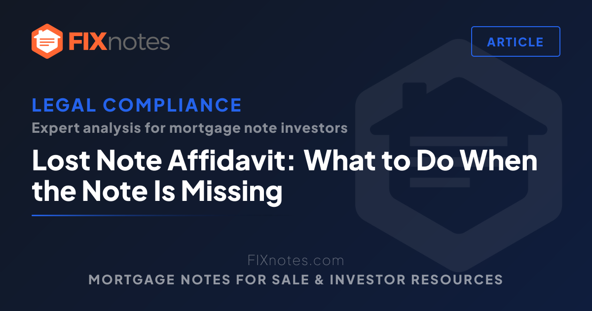 What Happens If the Promissory Note Is Missing? | FIXnotes