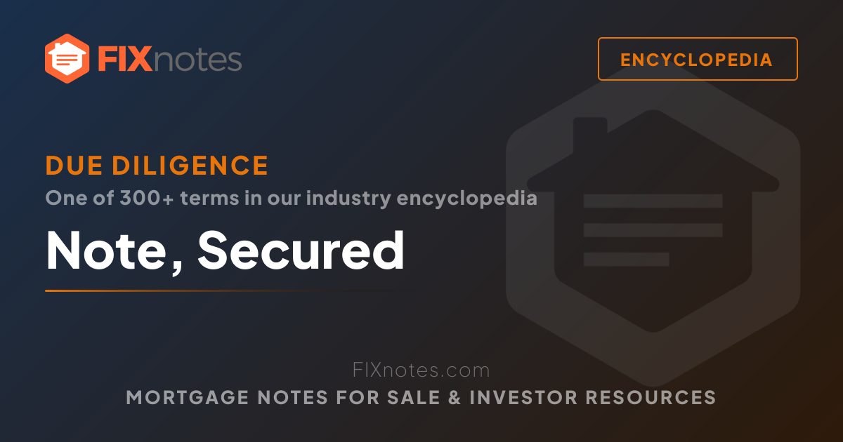 Note, Secured — Definition for Note Investors | FIXnotes