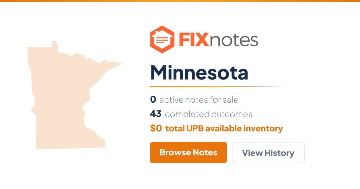 Non-Performing Mortgage Notes for Sale in Minnesota | FIXnotes