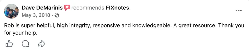 Facebook review from Dave DeMarinis