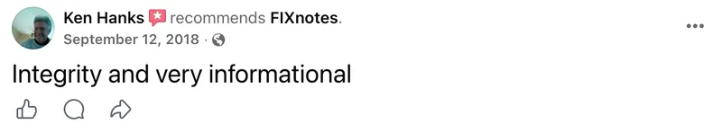 Facebook review from Ken Hanks