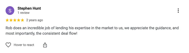Google review from Stephen Hunt