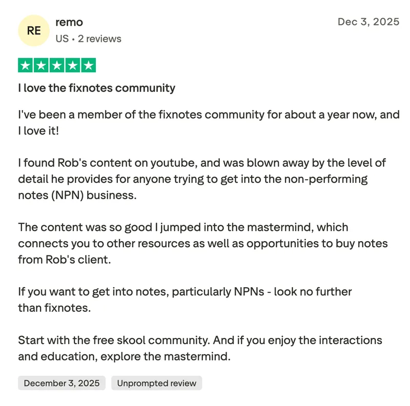 Trustpilot review from remo