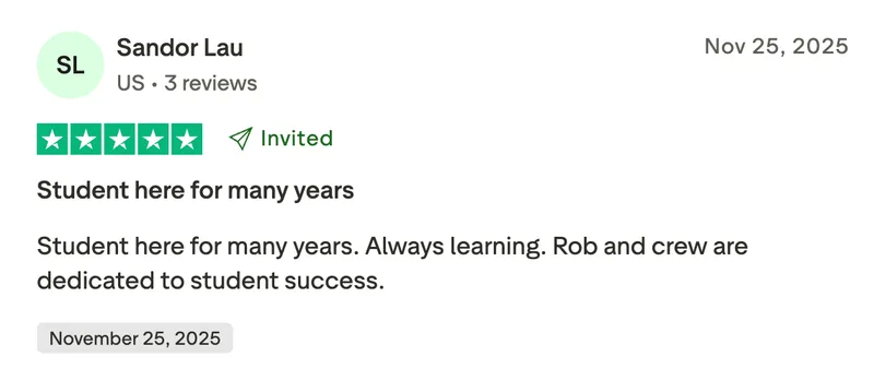 Trustpilot review from Sandor Lau